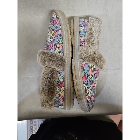 Skechers Womens BOBS Too Cozy Pooch Parade Memory Foam Slippers 9.5 Faux Fur Dog - Picture 5 of 8